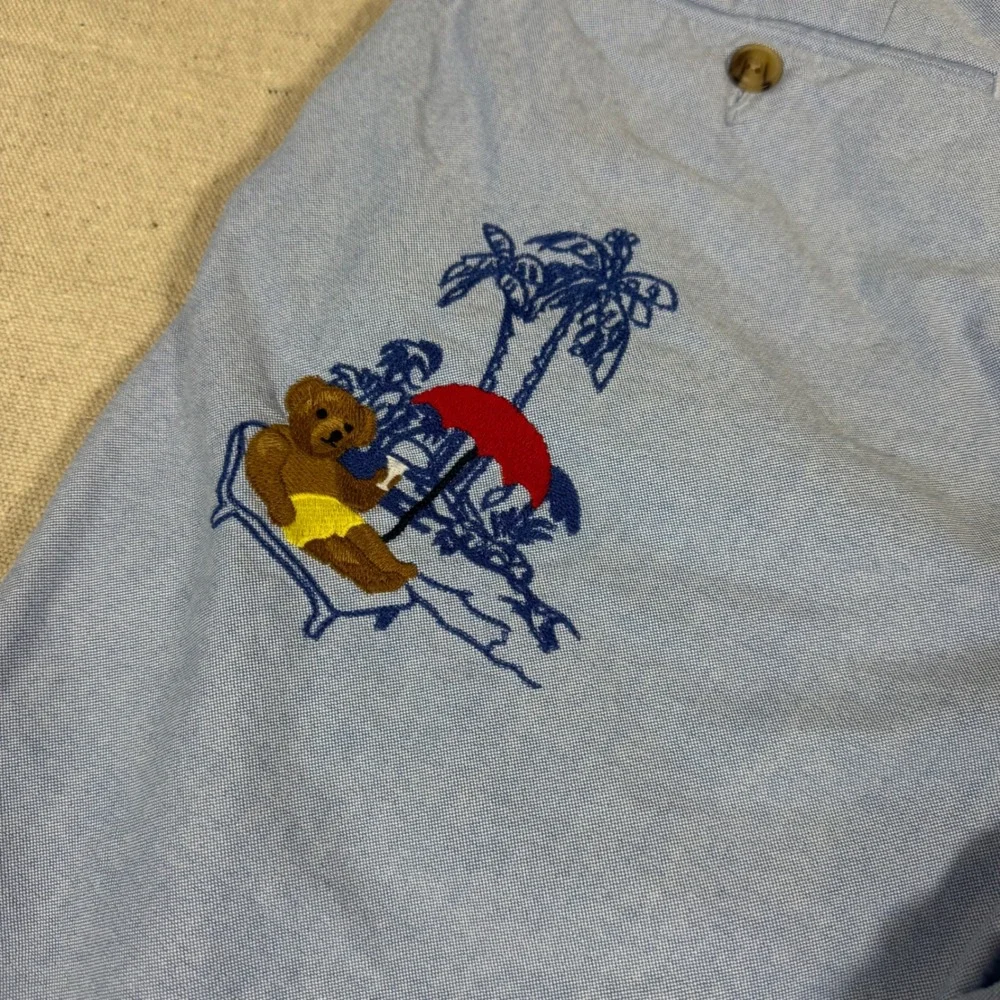 Polo Ralph Lauren Shorts Mens 34 Blue Excellent Polo Bear Embroidered Nautical